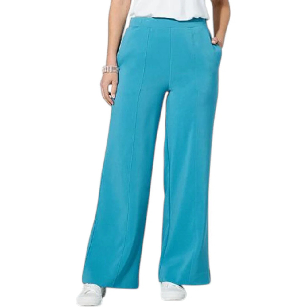 WynneCollection Women's Occasion Crepe Pant Deep Sea - Regular